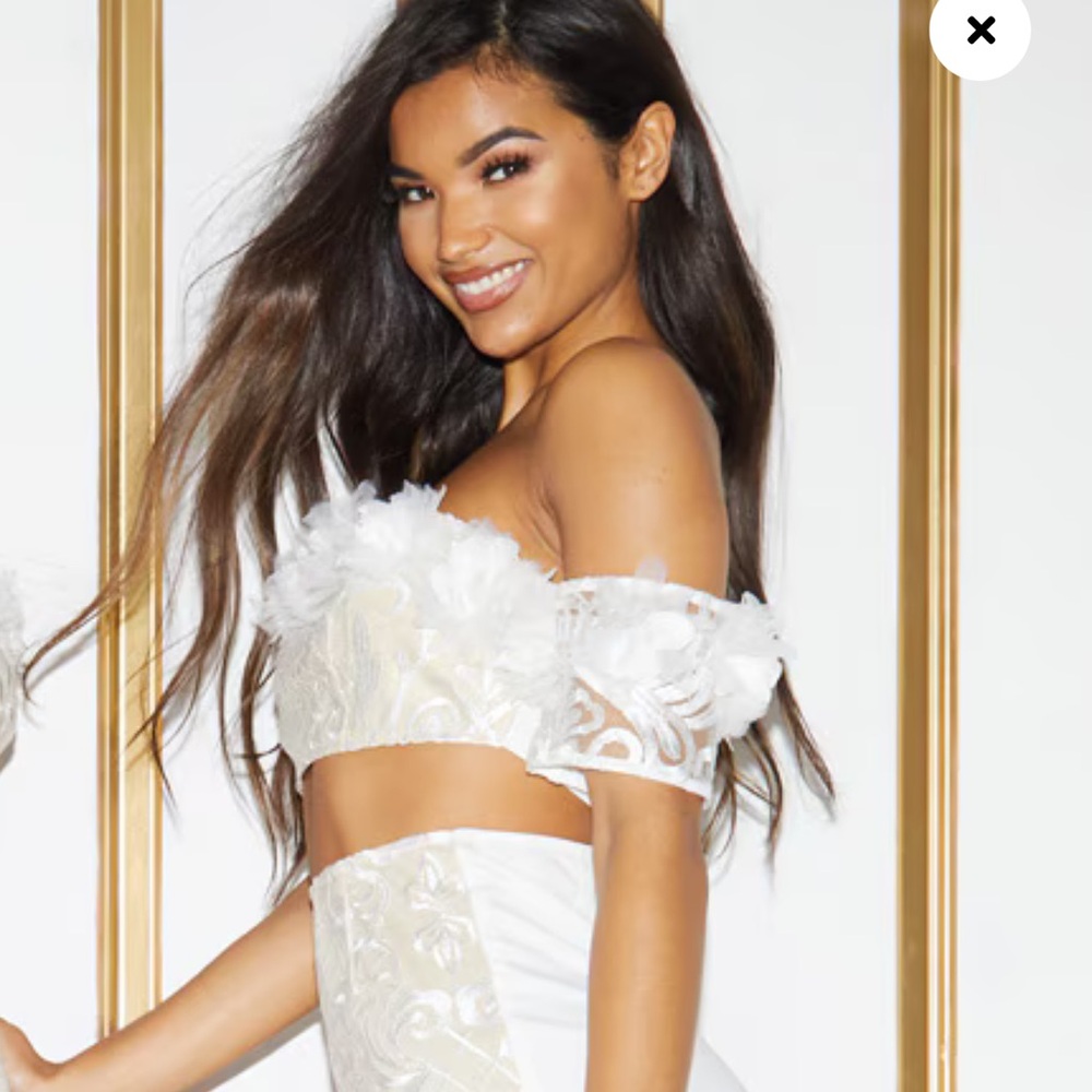 White Floral Off-Shoulder Top